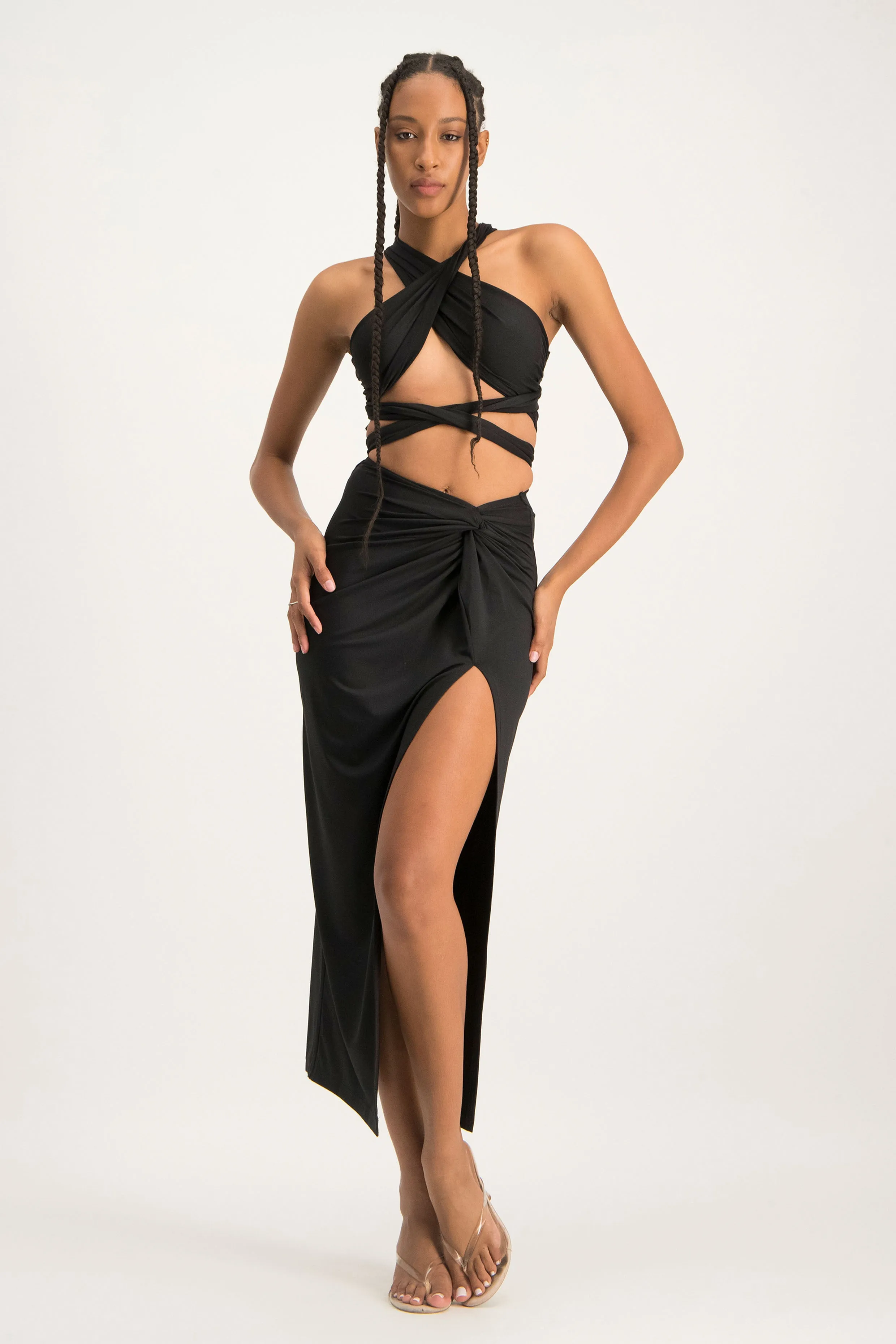 Sarong Skirt with Knot Detail