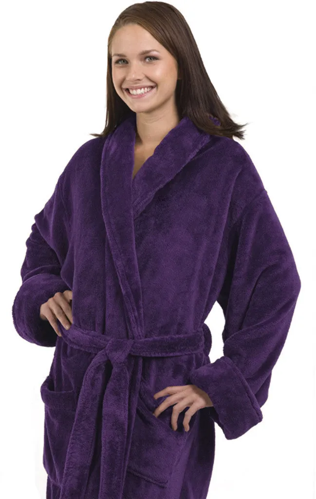 unisex tahoe fleece bathrobe - purple