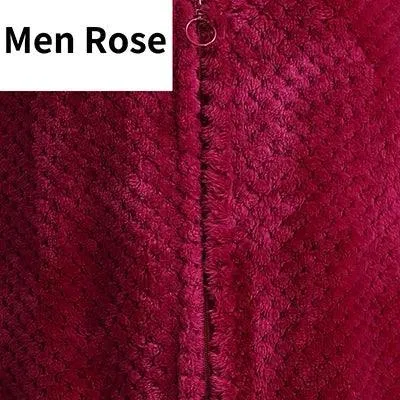 Women Winter Extra Long Thick Warm Bath Robe Plus Size Zipper Luxury Flannel Peignoir Pregnant Bathrobe Men Coral Fleece Robes